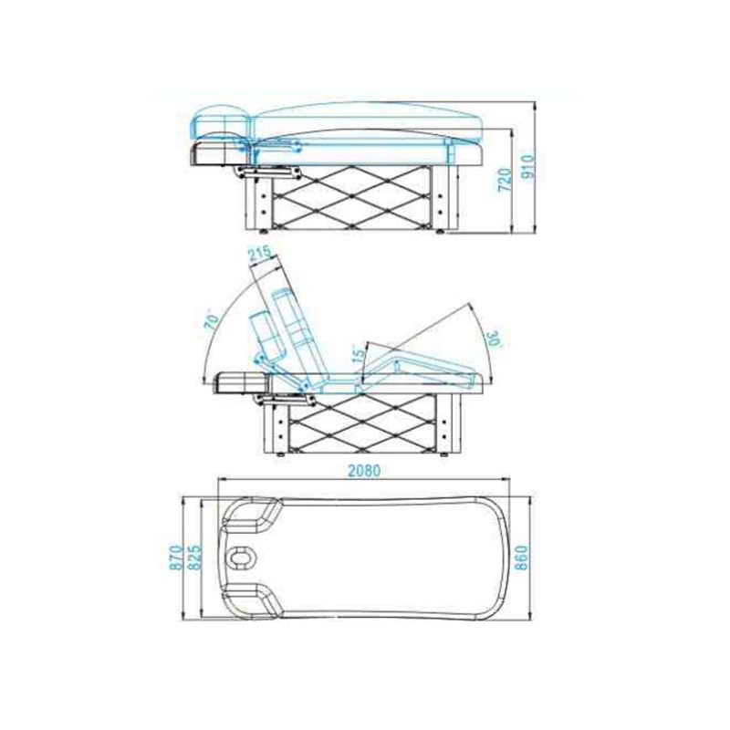 Електрическо масажно легло Azzurro krystal 370-3 4 Бяло,1,LilaCare Bulgaria