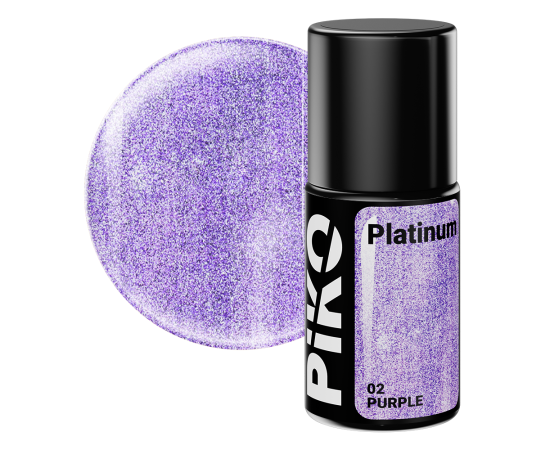 Гел лак за нокти Piko Platinum, Полупостоянен, 02 Purple, 7гр,1,LilaCare Bulgaria