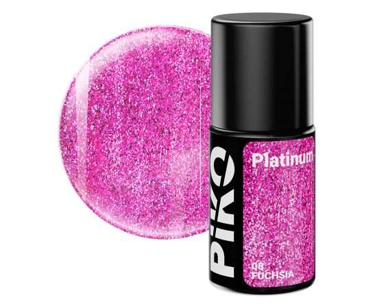 Гел лак за нокти Piko Platinum, Полупостоянен, 08 Fuchsia, 7гр,1,LilaCare Bulgaria