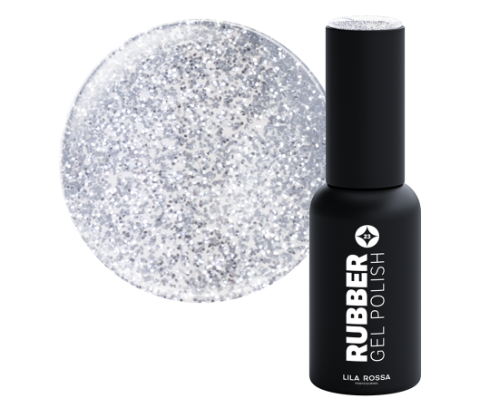 Lila Rossa Rubber гел лак 7 гр Silver Glitter,1,LilaCare Bulgaria