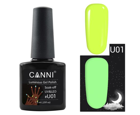 Гел лак CANNI Glow In The Dark 70701-U06,1,LilaCare Bulgaria