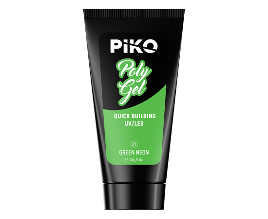 Полигел PIKO polygel color 30 гр 21 Green Neon,2,LilaCare Bulgaria