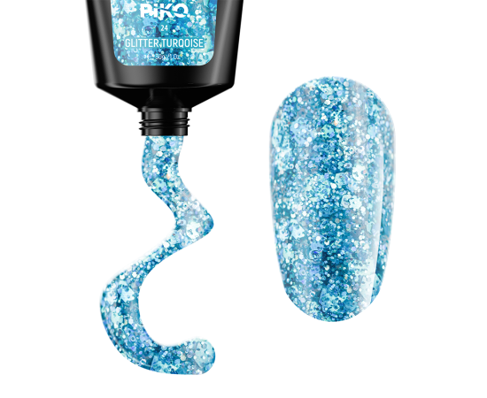 Полигел PIKO polygel color 30 гр 24 Glitter Turqoise,1,LilaCare Bulgaria