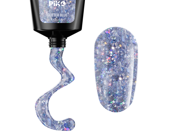 Полигел PIKO polygel color 30 гр 25 Glitter Blue,1,LilaCare Bulgaria