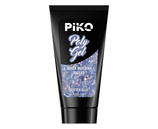 Полигел PIKO polygel color 30 гр 25 Glitter Blue,2,LilaCare Bulgaria