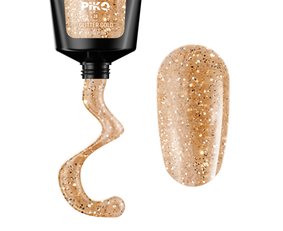 Полигел PIKO polygel color 30 гр 28 Glitter Gold,1,LilaCare Bulgaria