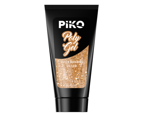 Полигел PIKO polygel color 30 гр 28 Glitter Gold,2,LilaCare Bulgaria