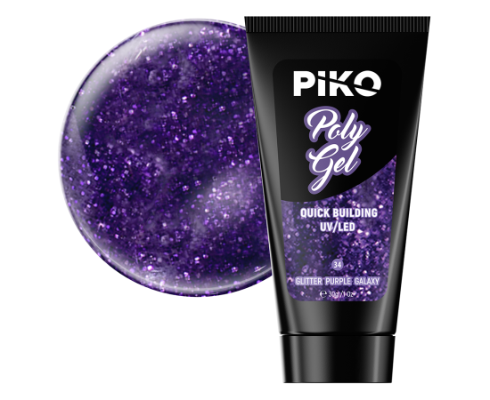 Полигел PIKO polygel color 30 гр 34 Glitter Purple Galaxy,1,LilaCare Bulgaria