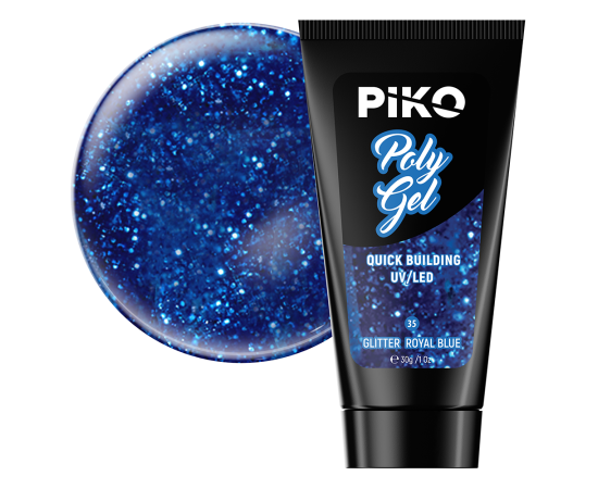 Полигел PIKO polygel color 30 гр 35 Glitter Royal Blue,1,LilaCare Bulgaria