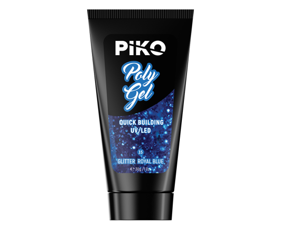 Полигел PIKO polygel color 30 гр 35 Glitter Royal Blue,2,LilaCare Bulgaria