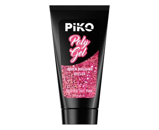 Полигел PIKO polygel color 30 гр 36 Glitter Hot Pink,2,LilaCare Bulgaria