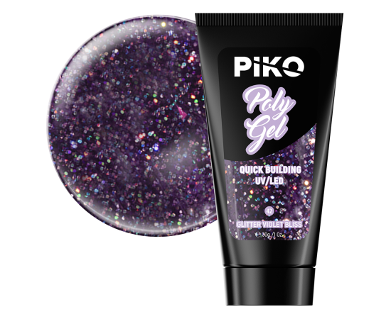 Полигел PIKO polygel color 30 гр 42 Glitter Violet Bliss,1,LilaCare Bulgaria