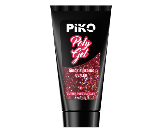 Полигел PIKO polygel color 30 гр 43 Glitter Rose Sparkler,2,LilaCare Bulgaria