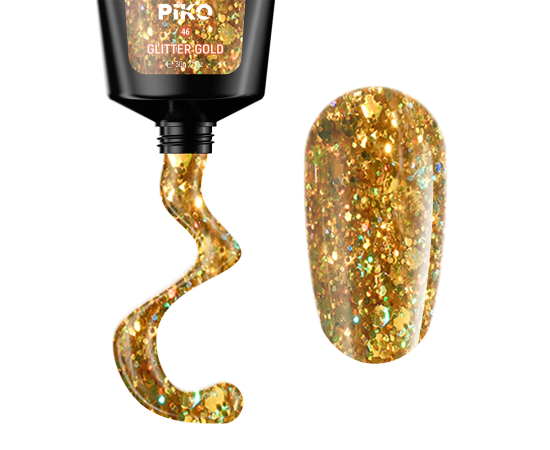 Полигел PIKO polygel color 30 гр 46 Glitter Gold,1,LilaCare Bulgaria