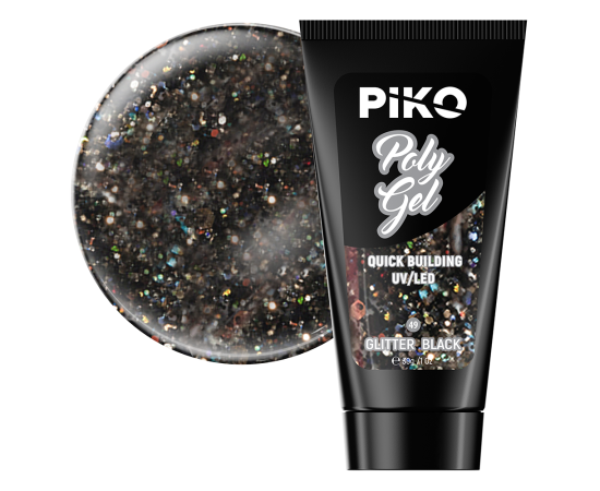 Полигел PIKO polygel color 30 гр 49 Glitter Black,1,LilaCare Bulgaria