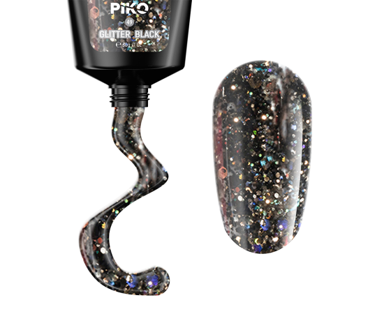 Полигел PIKO polygel color 30 гр 49 Glitter Black,1,LilaCare Bulgaria