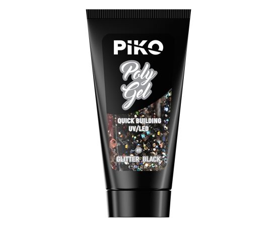 Полигел PIKO polygel color 30 гр 49 Glitter Black,2,LilaCare Bulgaria