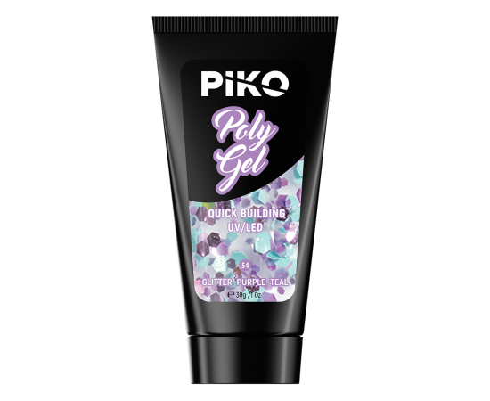 Полигел PIKO polygel color 30 гр 54 Glitter Purple Teal,2,LilaCare Bulgaria