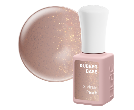 Гел лак Lilac Rubber Base Sprinkle Peach,1,LilaCare Bulgaria