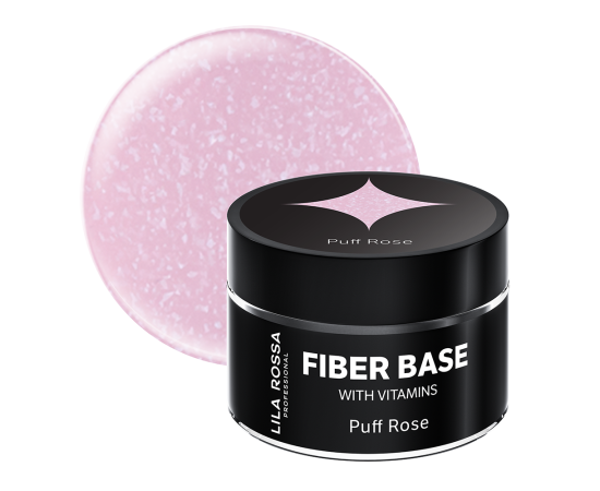 База Гел за нокти Lila Rossa Fiber Base c Vitamin Puff Rose,1,LilaCare Bulgaria