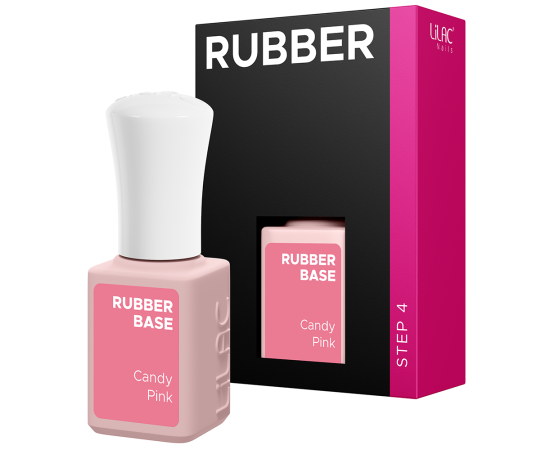 Гел лак Lilac Rubber Base Candy Pink,1,LilaCare Bulgaria