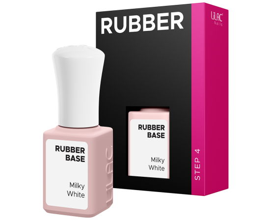 Гел лак Lilac Rubber Base Milky White,1,LilaCare Bulgaria