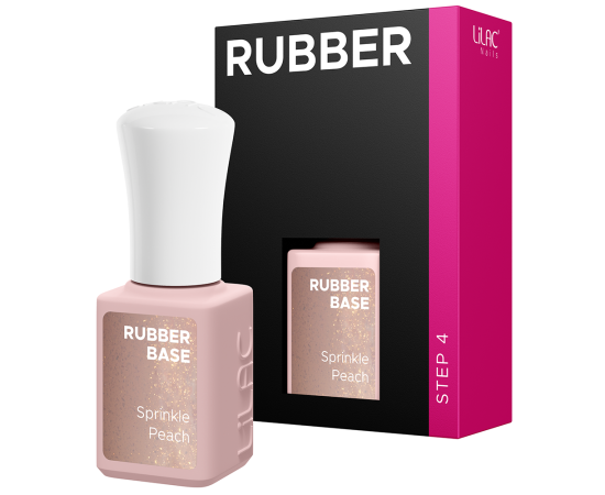 Гел лак Lilac Rubber Base Sprinkle Peach,1,LilaCare Bulgaria