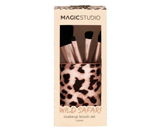 Подарък за жена MAGIC STUDIO WILD SAFARI MAKE UP BRUSH SET, комплект четки за грим, подаръци за коледа, подаръци за рожден ден,1,LilaCare Bulgaria