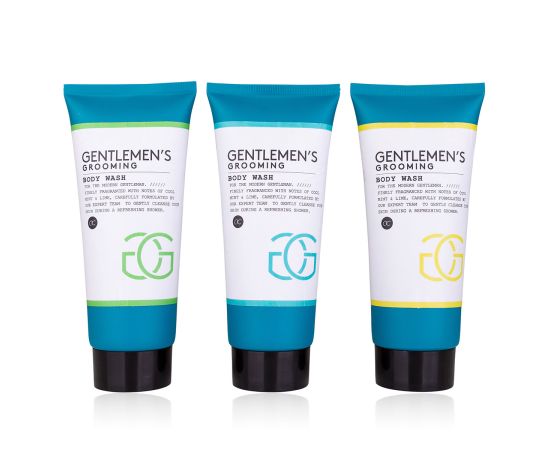 Подарък за мъж, душ гел, 200ml body wash GENTLEMEN'S GROOMING in tube, fragrance: Cool Mint & Lime, col. black/white/mint, подаръци за коледа,1,LilaCare Bulgaria