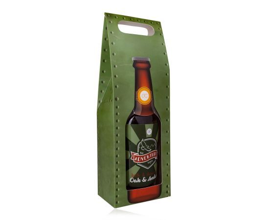 Подарък за мъж, душ гел, 360ml bath & shower gel ADVENTURE COLLECTION in paper gift box with beer bottle design, fragrance: Oak & Amber, col.: green/orange, подаръци за коледа,1,LilaCare Bulgaria