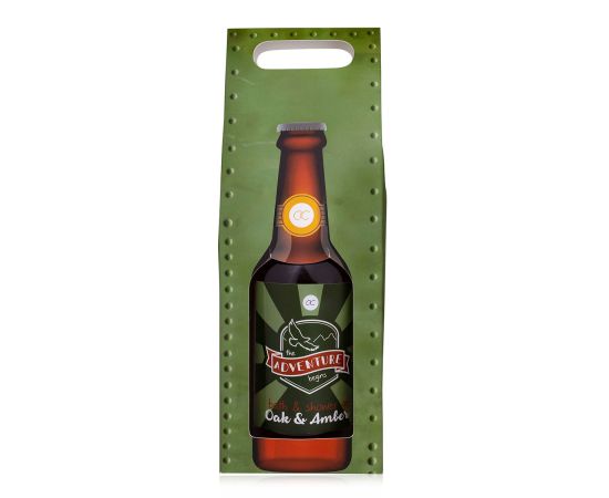 Подарък за мъж, душ гел, 360ml bath & shower gel ADVENTURE COLLECTION in paper gift box with beer bottle design, fragrance: Oak & Amber, col.: green/orange, подаръци за коледа,1,LilaCare Bulgaria