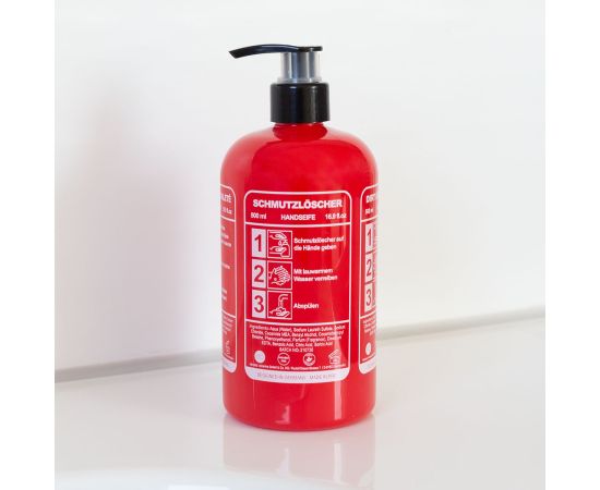 Подарък за мъж, течен сапун, 500ml hand soap DIRT EXTINGUISHER in fire extinguisher shaped bottle, fragrance: Musk, col. red/white, подаръци за коледа,1,LilaCare Bulgaria