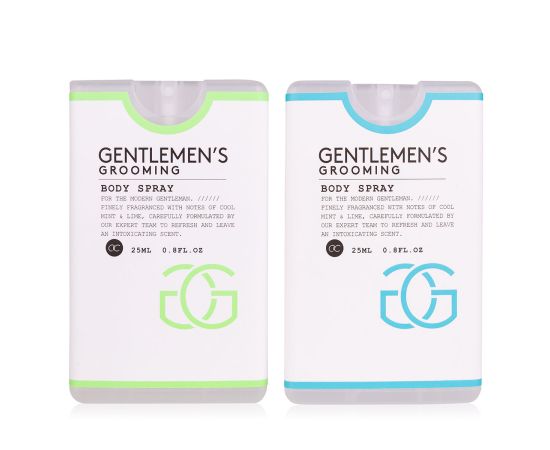 Подарък за мъж, Спрей за тяло, 25ml body spray GENTLEMEN'S GROOMING (credit card format), fragrance: Cool Mint & Lime, col. black/white/mint8 in display, подаръци за коледа,1,LilaCare Bulgaria