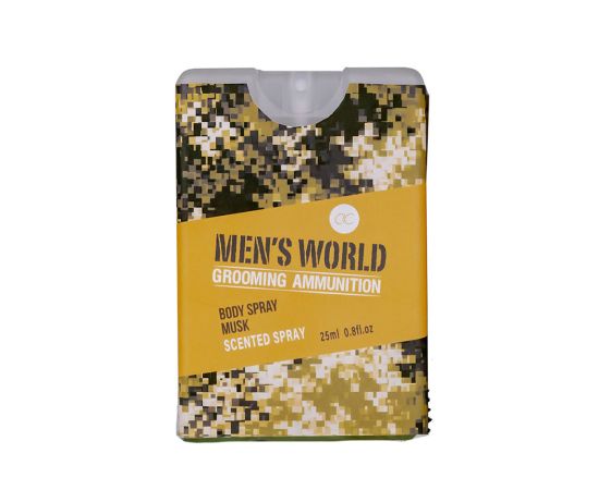 Подарък за мъж, Спрей за тяло, 25g body mist MEN'S WORLD, fragrance: Oak & Amber in display, подаръци за коледа,1,LilaCare Bulgaria