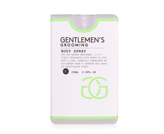 Подарък за мъж, Спрей за тяло, 25ml body spray GENTLEMEN'S GROOMING (credit card format), fragrance: Cool Mint & Lime, col. black/white/mint8 in display, подаръци за коледа,1,LilaCare Bulgaria