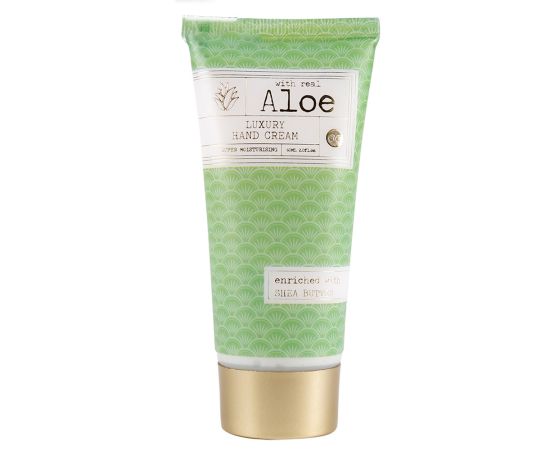 крем за ръце, Hand cream PREMIUM COLLECTION - ALOE VERA with Aloe Vera and Shea Butter (mineral oil and paraben free), 60ml in tube, fragrance: Aloe, col. green/white, подаръци за коледа,1,LilaCare Bulgaria