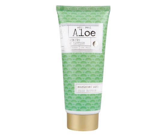 Лосион за тяло, Bodylotion PREMIUM COLLECTION - ALOE VERA with Aloe Vera and Shea Butter (SLES and paraben free), 200ml in tube, fragrance: Aloe, col. green/white, подаръци за коледа,1,LilaCare Bulgaria