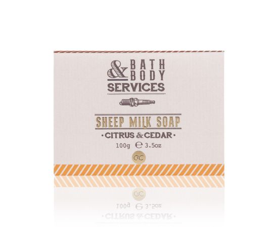 Подарък за мъж, сапун, 100g sheep milk soap BATH & BODY SERVICES, handmade, fragrance: men´s musk, col. orange4 in display, подаръци за коледа,1,LilaCare Bulgaria