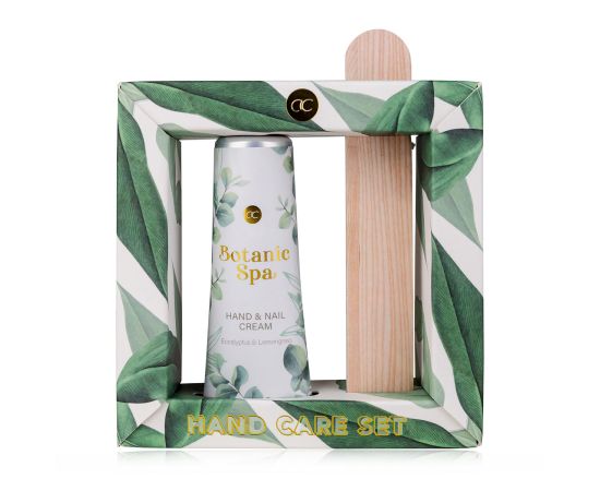 Подарък за жена, крем за ръце, Пила за нокти, Hand care set BOTANIC SPA in paper gift box, 30ml hand & nail cream, nail file, fragrance: Eucalyptus & Lemongrass, col. green/white/gold, подаръци за коледа,1,LilaCare Bulgaria