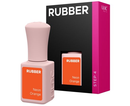 Гел лак Lilac Rubber Neon Orange 6 g,3,LilaCare Bulgaria