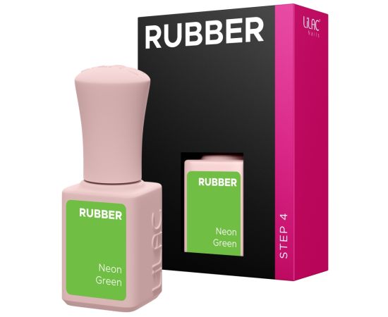 Гел лак Lilac Rubber Neon Green 6 g,3,LilaCare Bulgaria