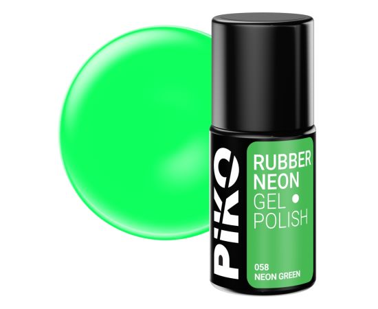 Гел лак Piko Rubber Neon Green 7 гр,1,LilaCare Bulgaria