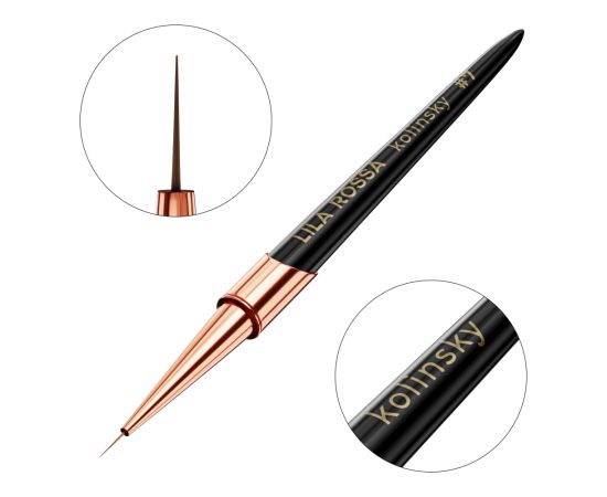 Четка за маникюр Liner brush nail art Lila Rossa VIP Premium Kolinsky 7 mm,1,LilaCare Bulgaria