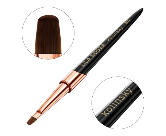 Четка за маникюр Oval Gel Brush Lila Rossa VIP Premium Kolinsky #4,1,LilaCare Bulgaria