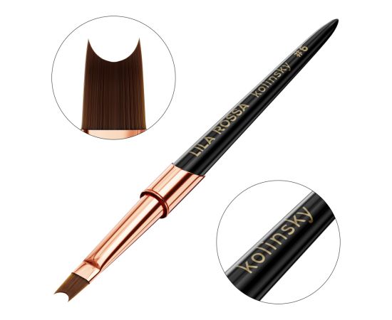 Четка за маникюр U shape Brush french Lila Rossa VIP Premium Kolinsky #6,1,LilaCare Bulgaria