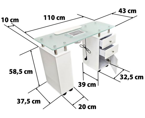 Mаса за маникюр с прахоуловител YM-13B,5,LilaCare Bulgaria