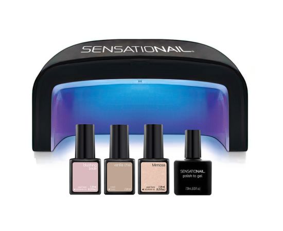 Комплект гел лак за нокти Sensationail, Essential 1, с UV/LED лампа, 3 гел лака за нокти, топ лак, аксесоари за нокти,1,LilaCare Bulgaria