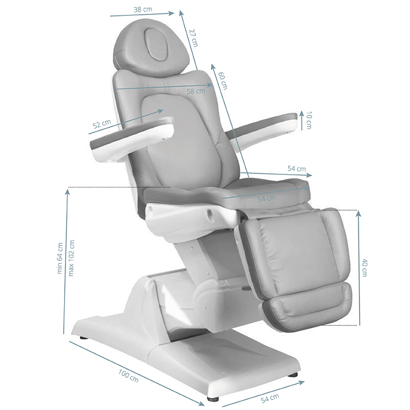 Електрическо Козметично легло Azzurro 870 3 strong Сив,2,LilaCare Bulgaria