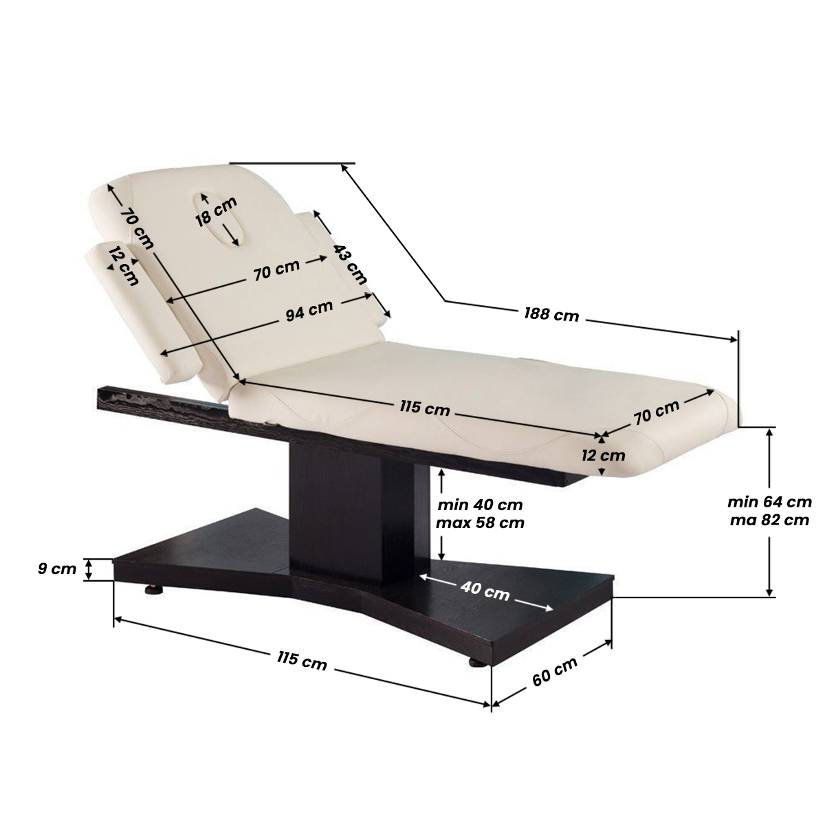 Електрическо масажно легло Azzurro 805 1 venge / latte heated,4,LilaCare Bulgaria