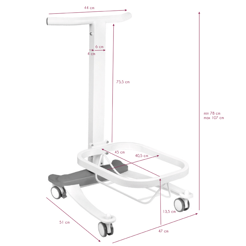 Поставка за вана за педикюр Comfort на колела with lift function,4,LilaCare Bulgaria